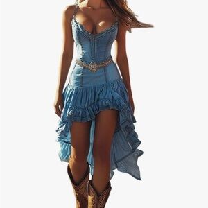 Blue Dress brand new but no tags, the fabric  very lightweight not exactly demin